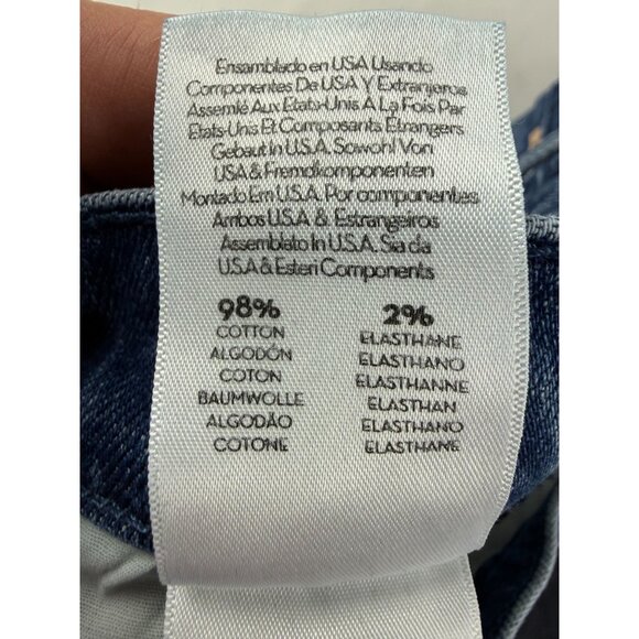 MOTHER Lil Half Pipe Flood High Waist Ankle Wide Leg Jeans Black and Blue Sz 27 - Picture 9 of 13